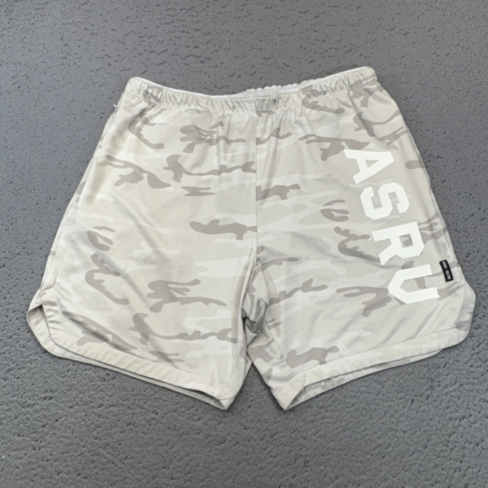 ASRV Shorts Mens XL White Camo Training Athletic Gym Technical Sportswear USA